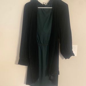 Zara Green Velvet Cape / Jacket